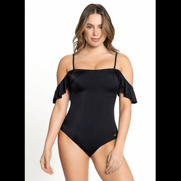 NWT LEONISA SHAPEWEAR Ruffle Corset Shaping One-piece (Online Exclusive) - Picture 2 of 3